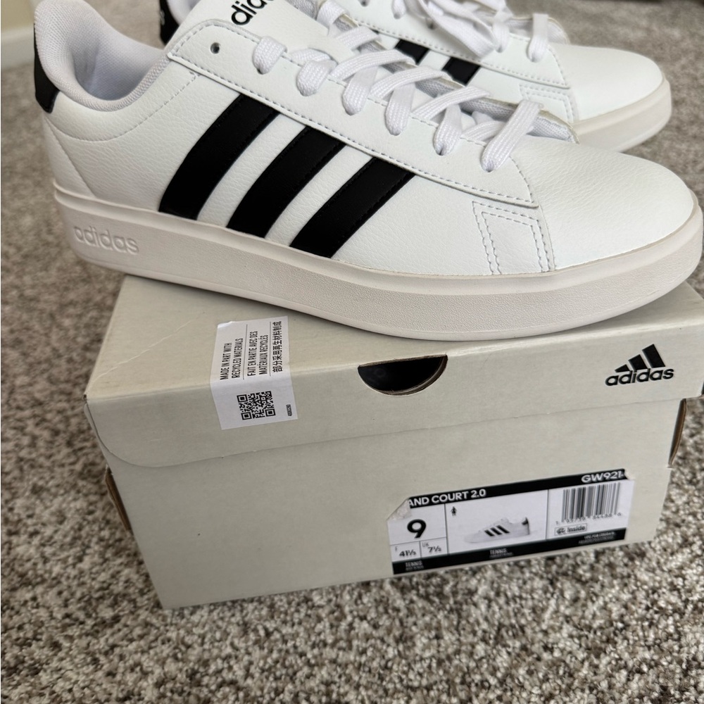 Adidas Grand Court 2.0 White and Black Shoes
